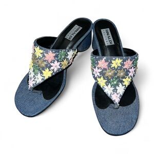 Rinaldi Couture Denim Sandals Size 38 + Read